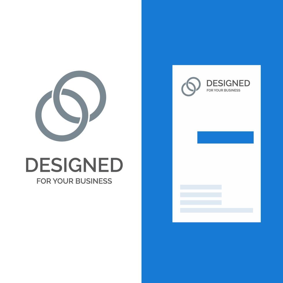 Ring Wedding Couple Engagement Grey Logo Design and Business Card Template vector