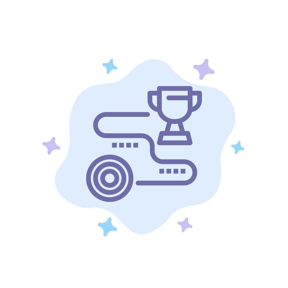 Achievement Target Success Path Win Blue Icon on Abstract Cloud Background vector
