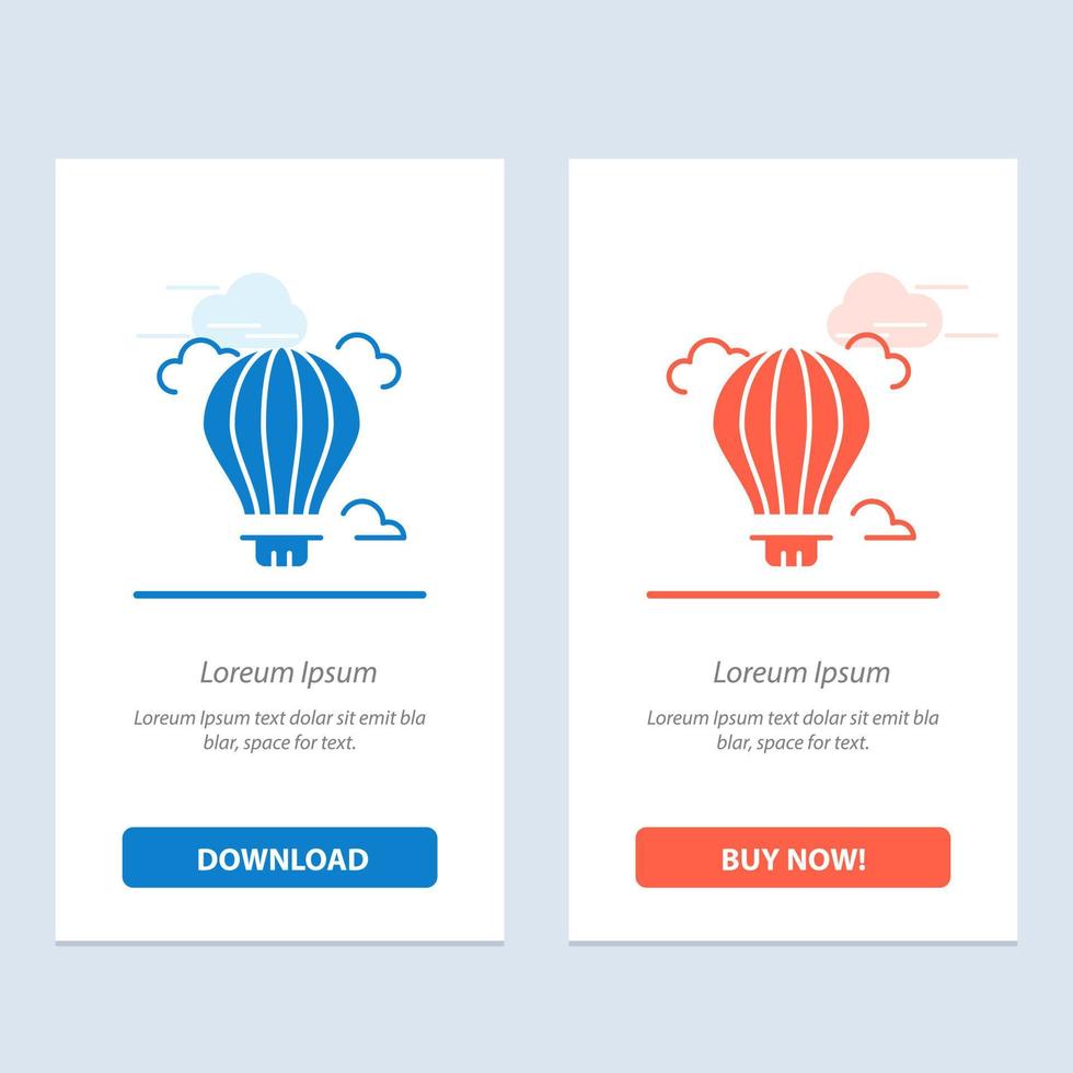 Balloon Air Air Hot  Blue and Red Download and Buy Now web Widget Card Template vector