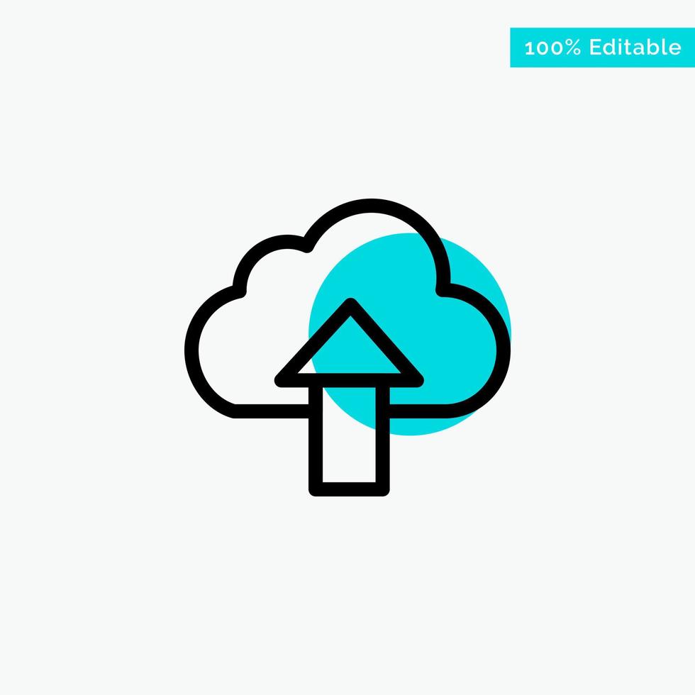 Arrow Upload Up Cloud turquoise highlight circle point Vector icon