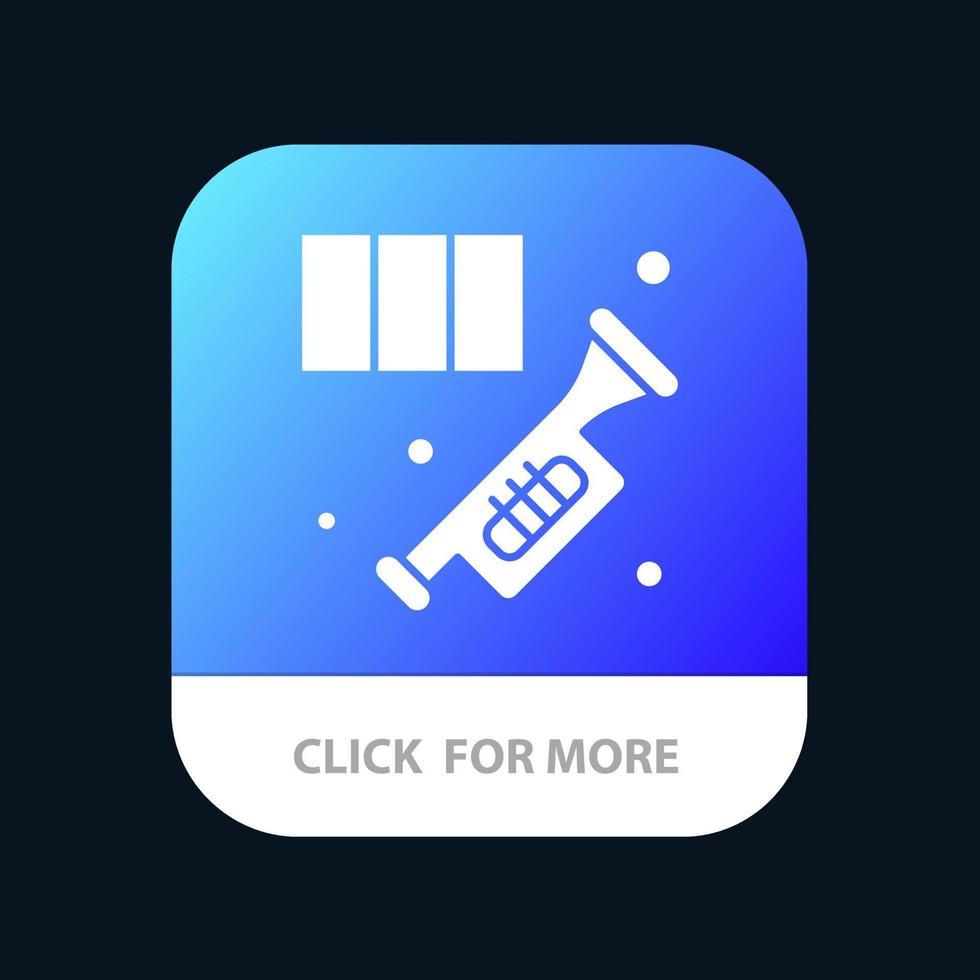 Brass Horn Instrument Music Trumpet Mobile App Button Android and IOS Glyph Version vector