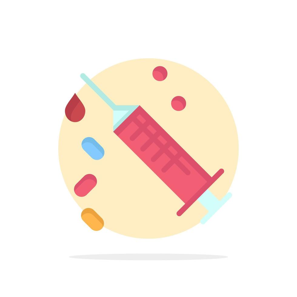 Injection Syringe Vaccine Treatment Abstract Circle Background Flat color Icon vector
