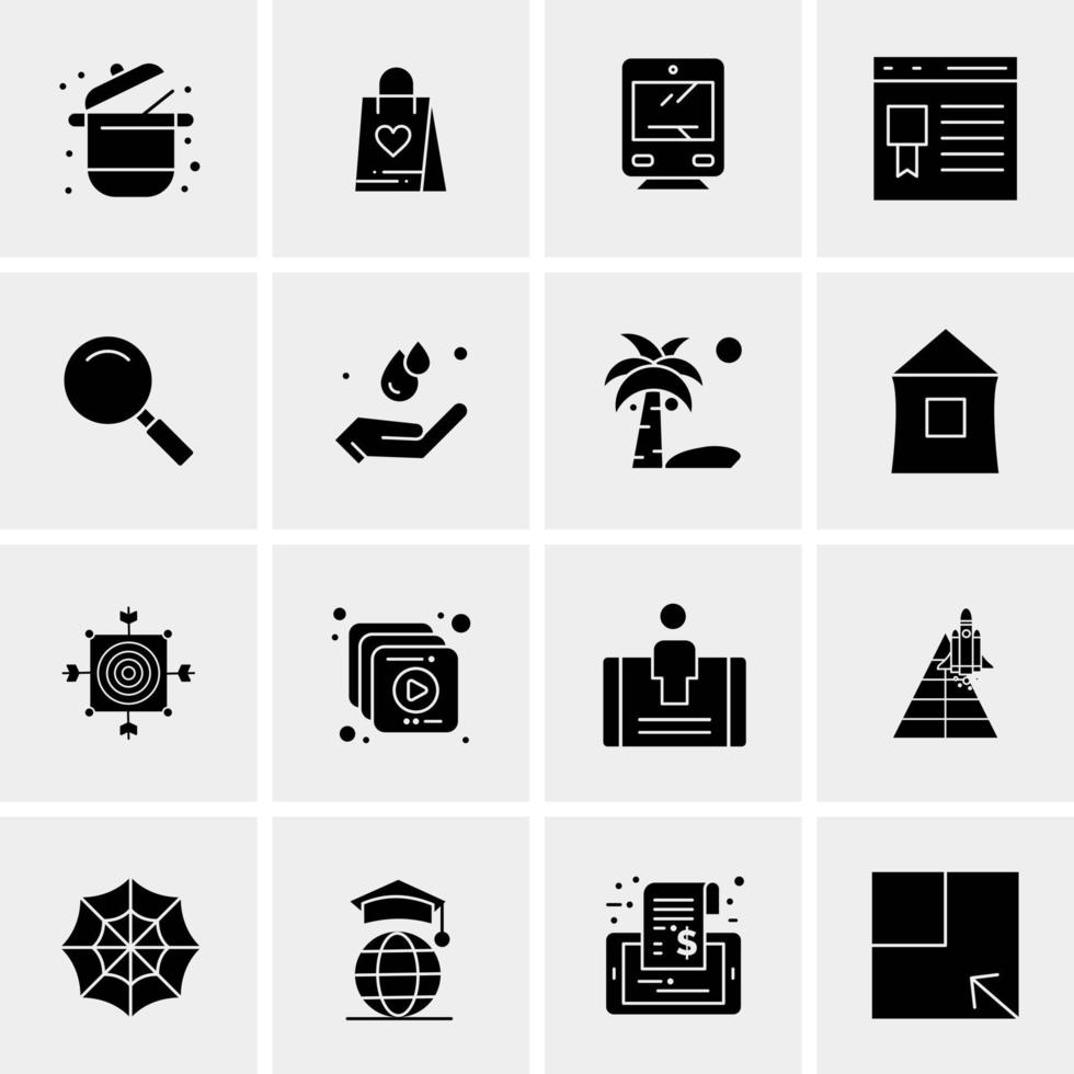 16 iconos de negocios universales vector ilustración de icono creativo para usar en proyectos relacionados con la web y dispositivos móviles