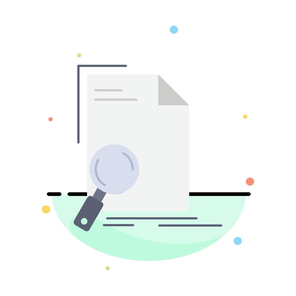 Analysis document file find page Flat Color Icon Vector
