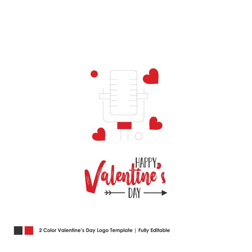 Happy Valentines Day Card Vector Lettering Background