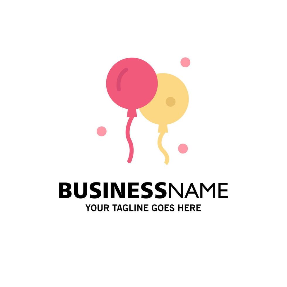 Balloon Easter Nature Business Logo Template Flat Color vector