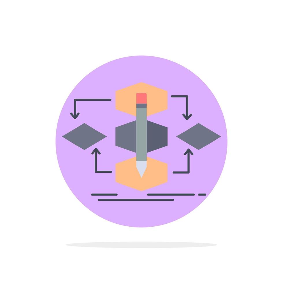 Algorithm design method model process Flat Color Icon Vector