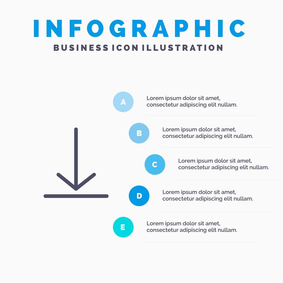 descargar video icono de línea de twitter con fondo de infografía de presentación de 5 pasos vector