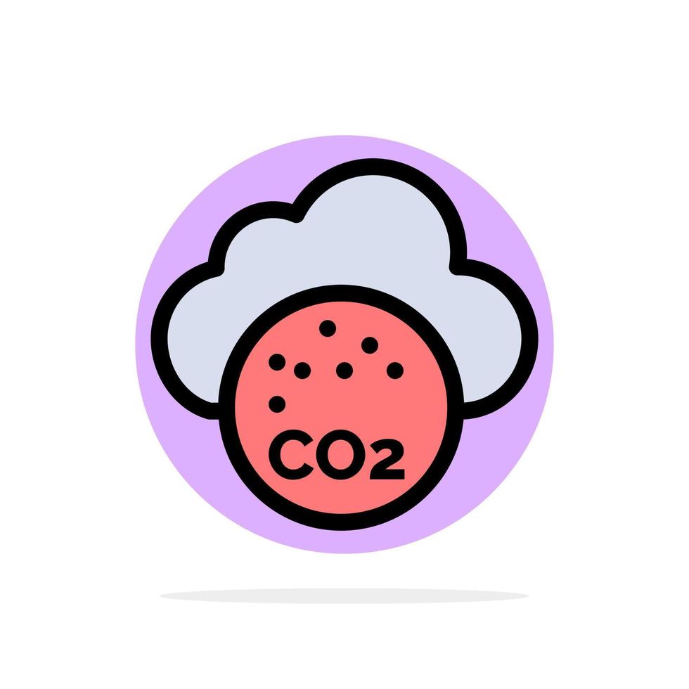 aire dióxido de carbono co2 contaminación resumen círculo fondo plano color icono vector