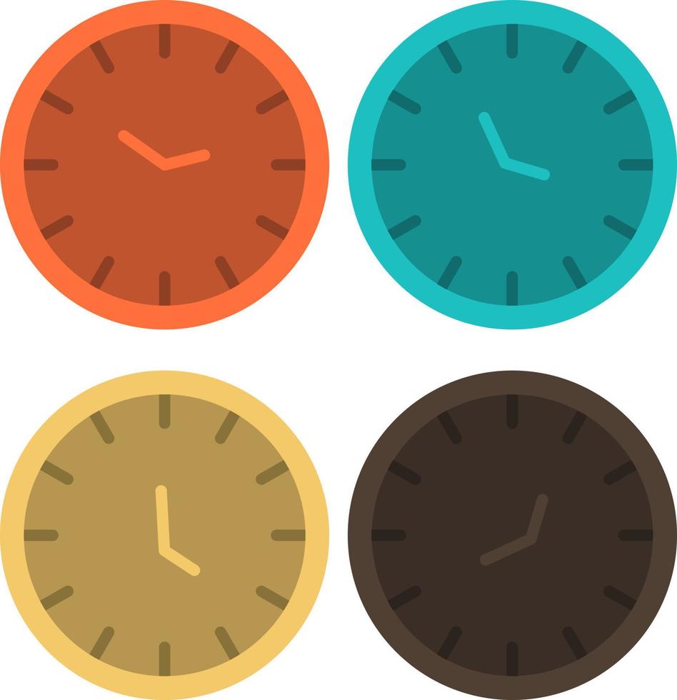 Clock Business Clocks Office Clocks Time Zone Wall Clocks World Time  Flat Color Icon Vector icon banner Template