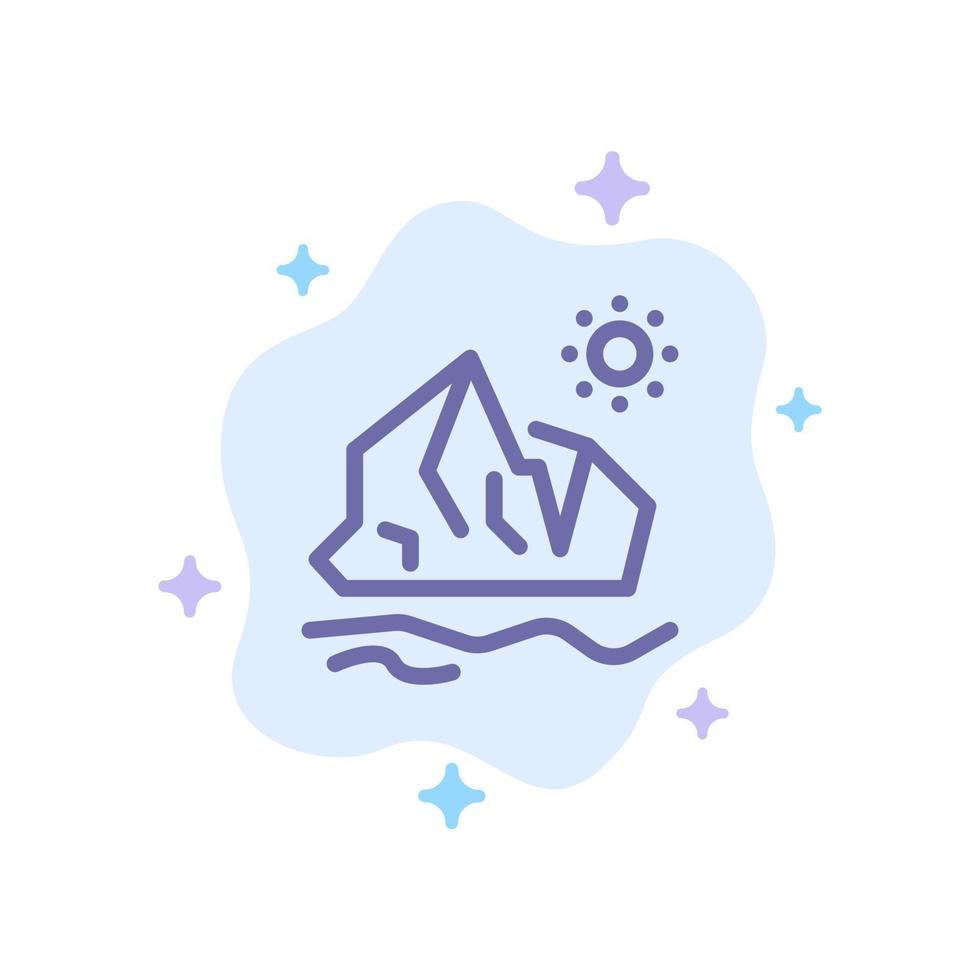 Ecology Environment Ice Iceberg Melting Blue Icon on Abstract Cloud Background vector