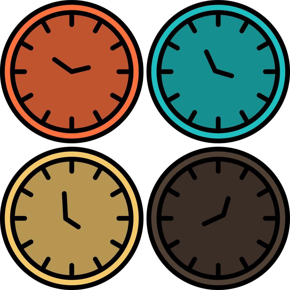 reloj relojes de negocios relojes de oficina zona horaria relojes de pared hora mundial icono de color plano icono de vector plantilla de banner
