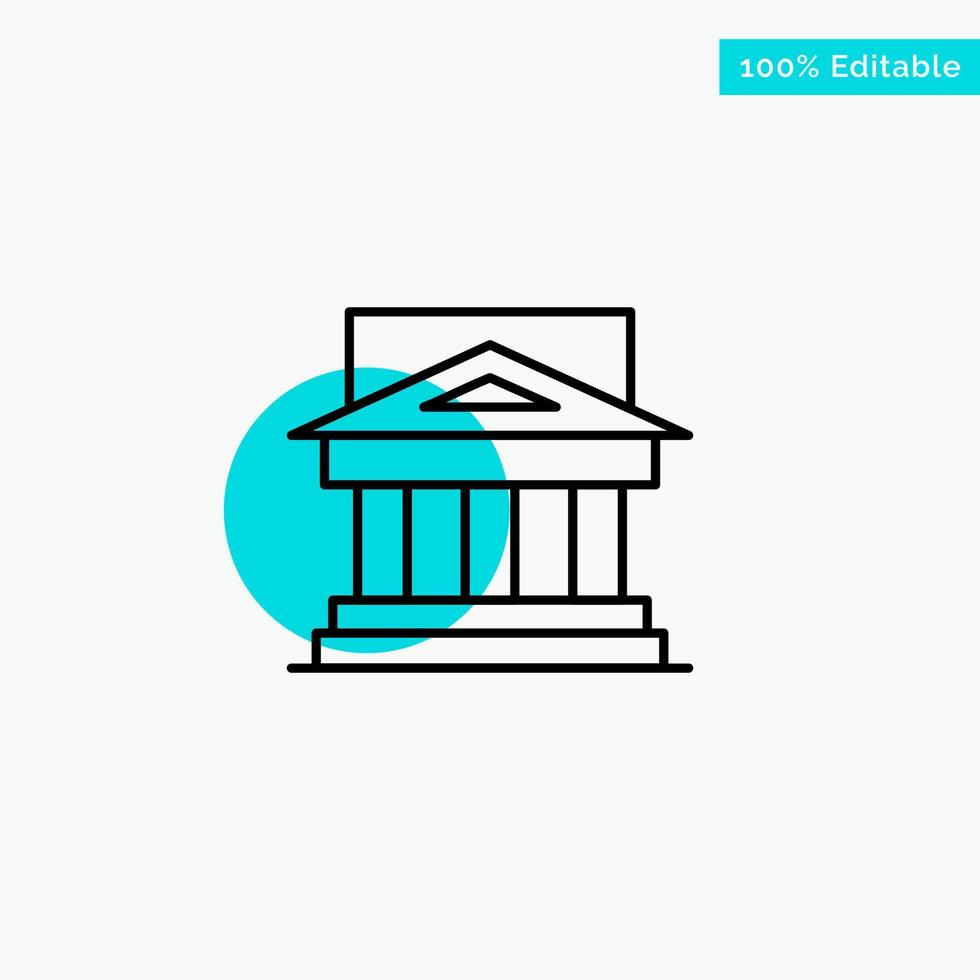 Bank Architecture Building Court Estate Government House Property turquoise highlight circle point Vector icon
