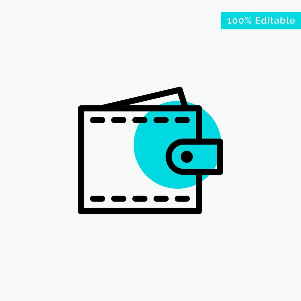 Business Finance Interface User Wallet turquoise highlight circle point Vector icon