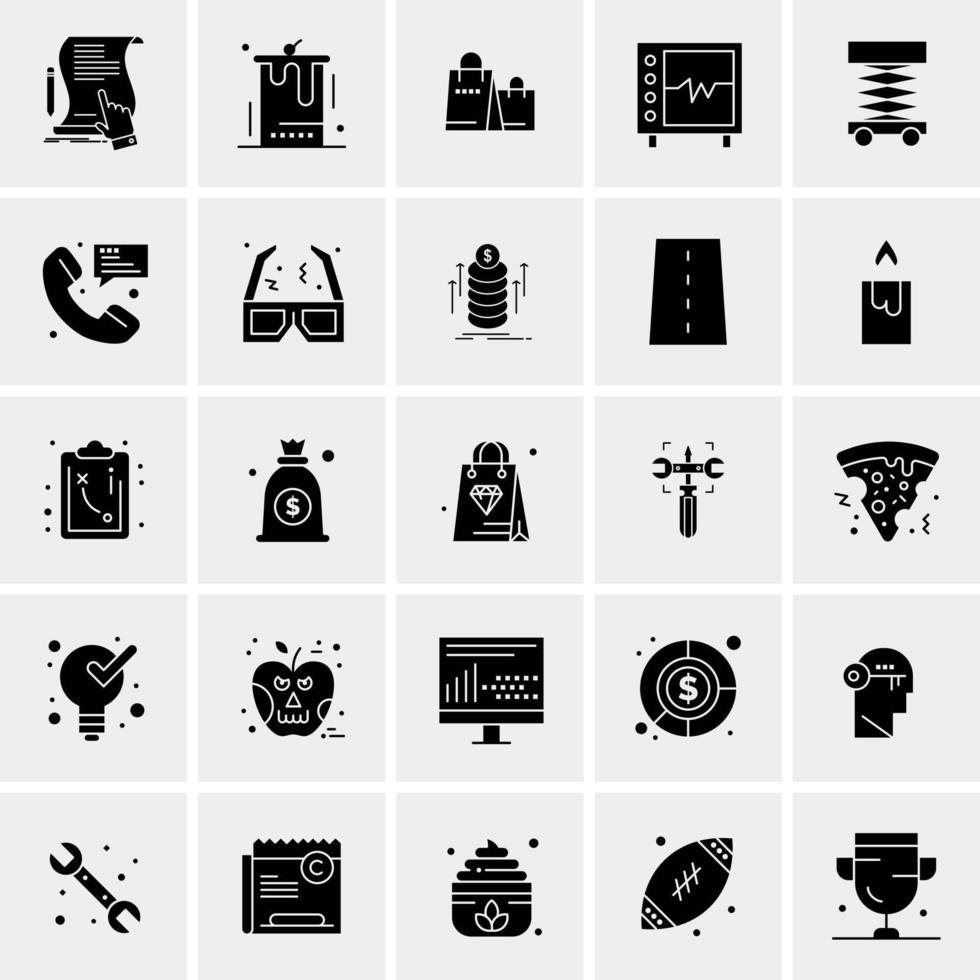 25 iconos de negocios universales vector ilustración de icono creativo para usar en proyectos relacionados con la web y dispositivos móviles