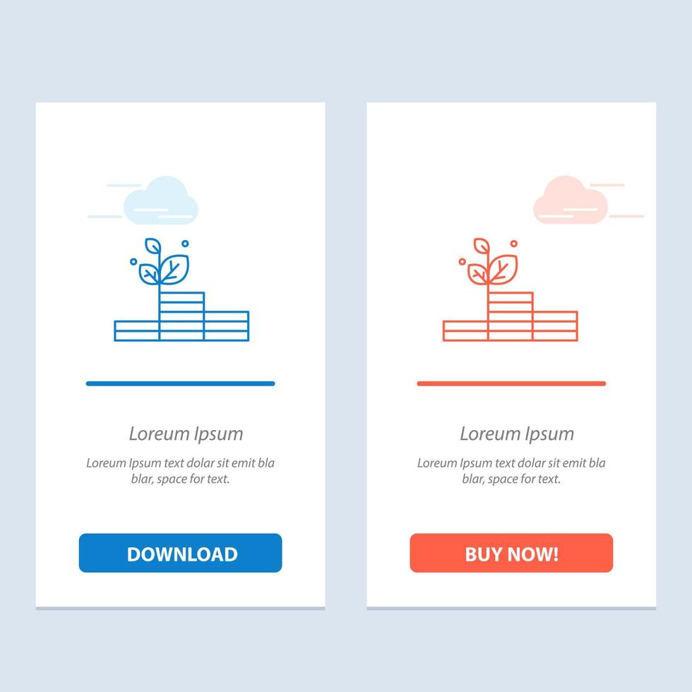 Grow Growth Money Success  Blue and Red Download and Buy Now web Widget Card Template vector