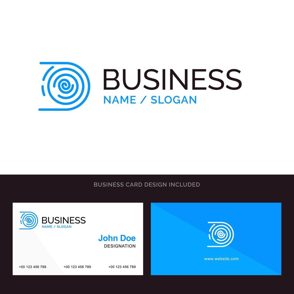 Abstract Circulation Cycle Disruptive Endless Blue Business logo and Business Card Template Front and Back Design vector