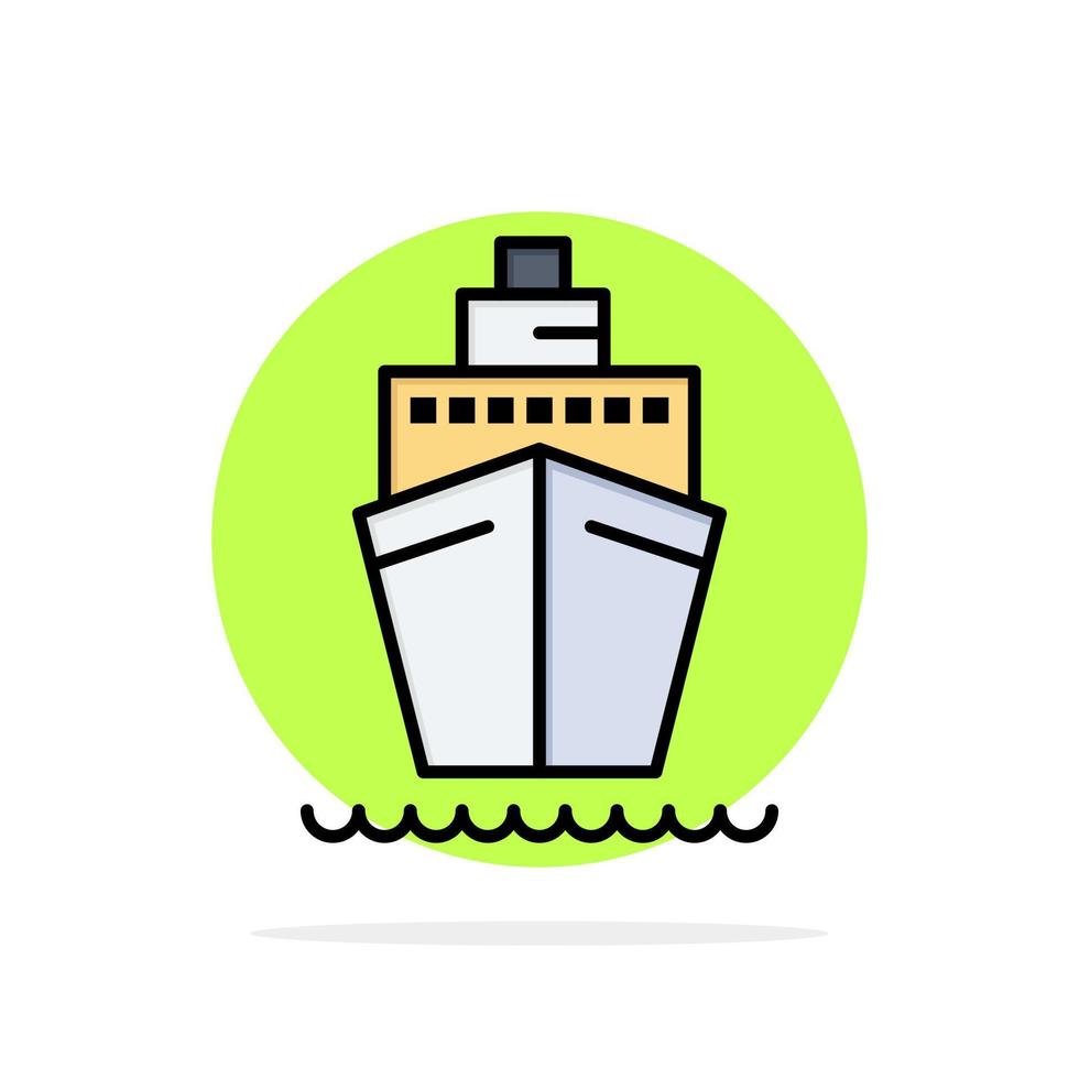 barco barco transporte buque abstracto círculo fondo plano color icono vector