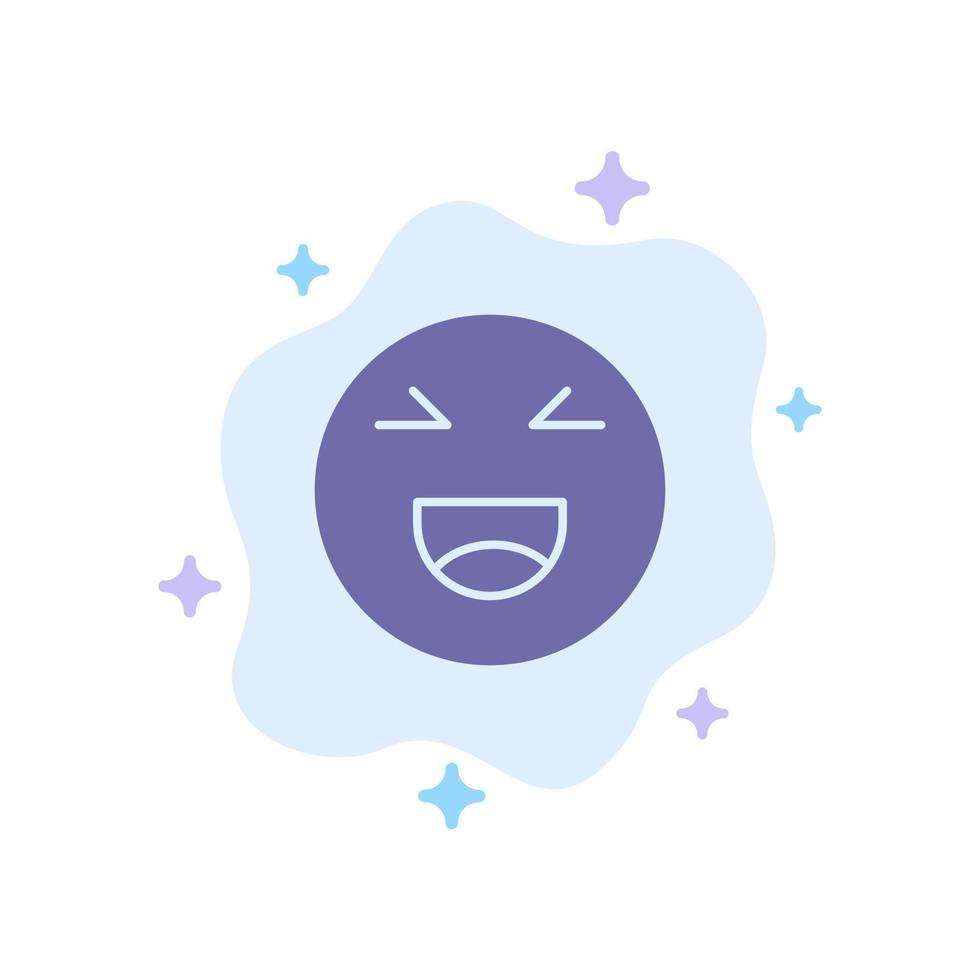 chat emojis sonrisa feliz icono azul sobre fondo de nube abstracta vector