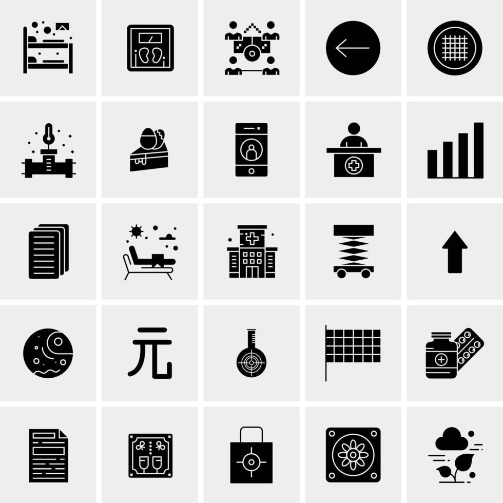 25 iconos de negocios universales vector ilustración de icono creativo para usar en proyectos relacionados con la web y dispositivos móviles