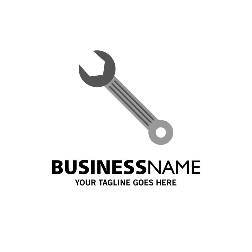 Wrench Adjustable Building Construction Repair Business Logo Template Flat Color vector