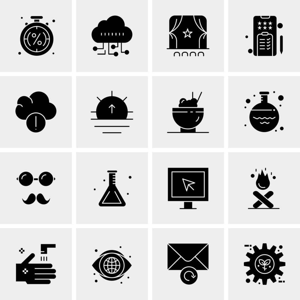 16 iconos de negocios universales vector ilustración de icono creativo para usar en proyectos relacionados con la web y dispositivos móviles