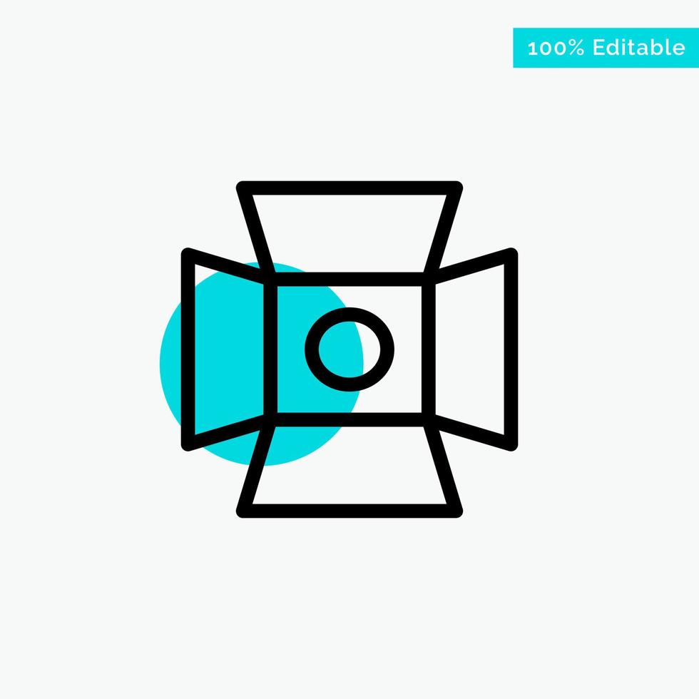 Light Photo Photography Studio turquoise highlight circle point Vector icon