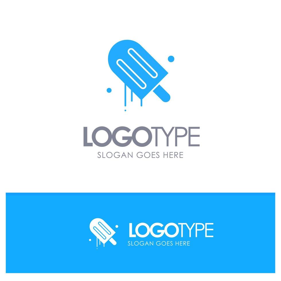 Ice cream Cream American Usa Blue Solid Logo with place for tagline vector