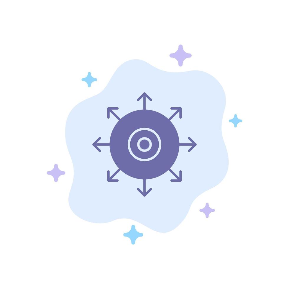 Target Point Achieve Success Blue Icon on Abstract Cloud Background vector