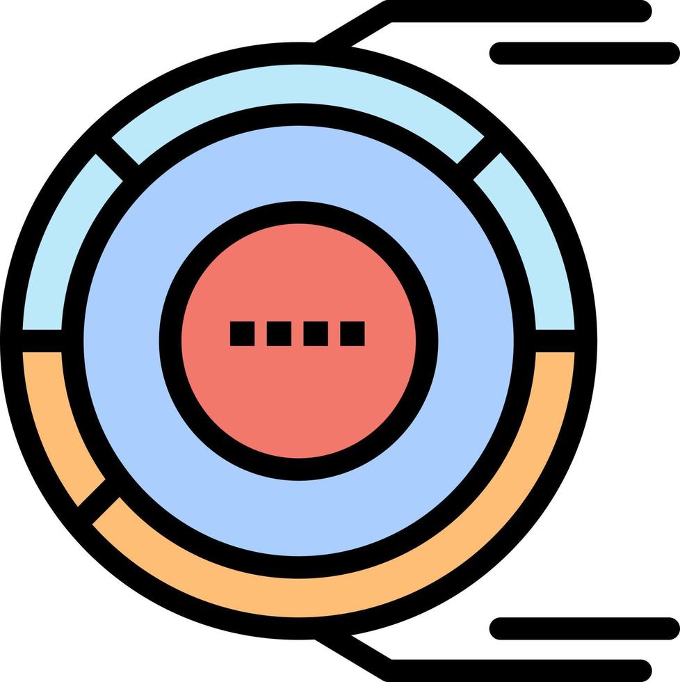 Allocation Analysis Diagram Estimation Resource  Flat Color Icon Vector icon banner Template