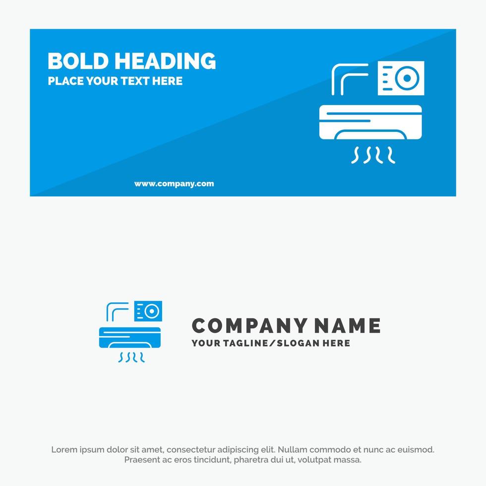 Air Aircondition Ac Room SOlid Icon Website Banner and Business Logo Template vector