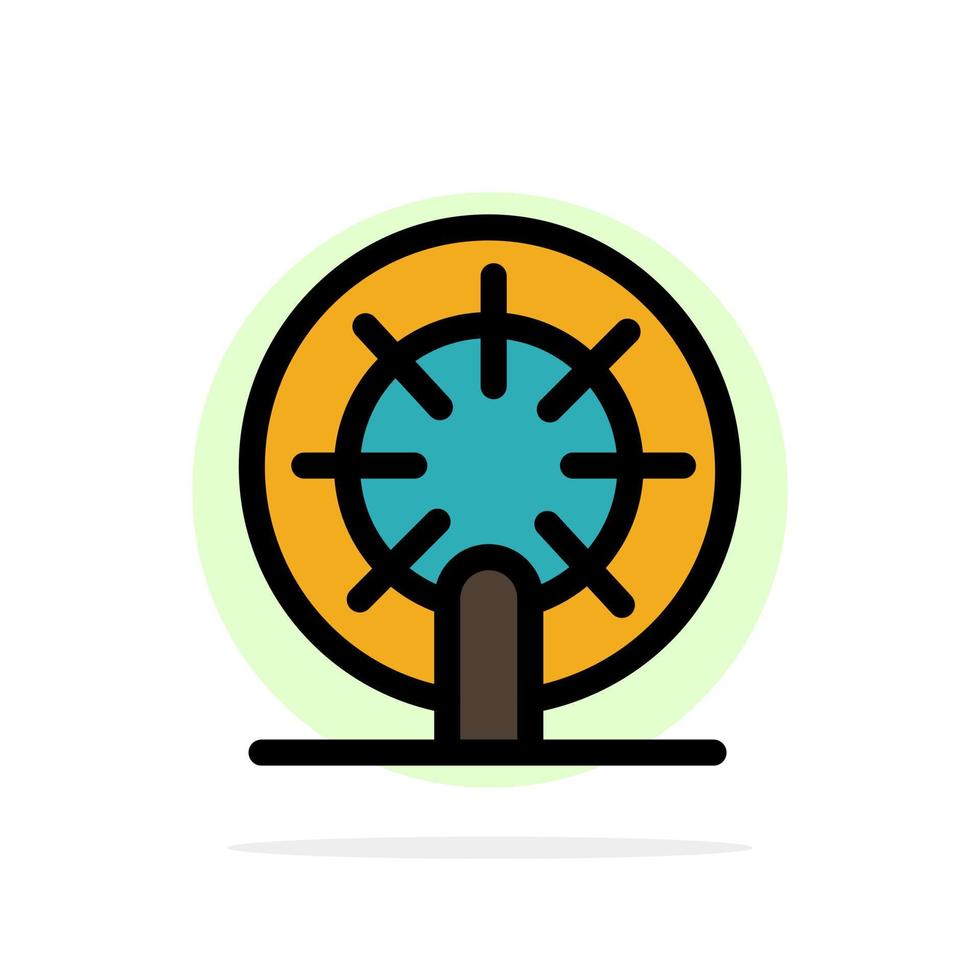 Wheel Boat Ship Ship Abstract Circle Background Flat color Icon vector