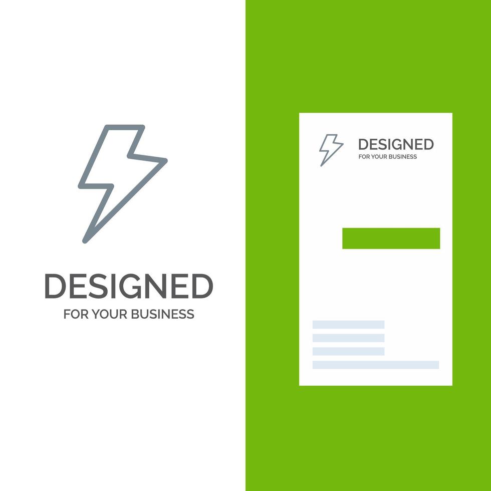diseño de logotipo gris eléctrico de carga de energía y plantilla de tarjeta de visita vector