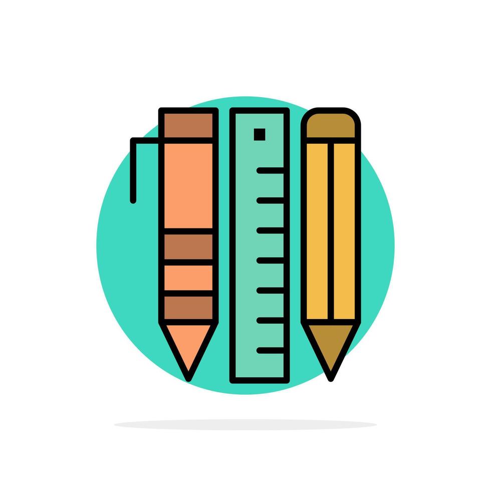 Tools Essential Tools Stationary Items Pen Abstract Circle Background Flat color Icon vector