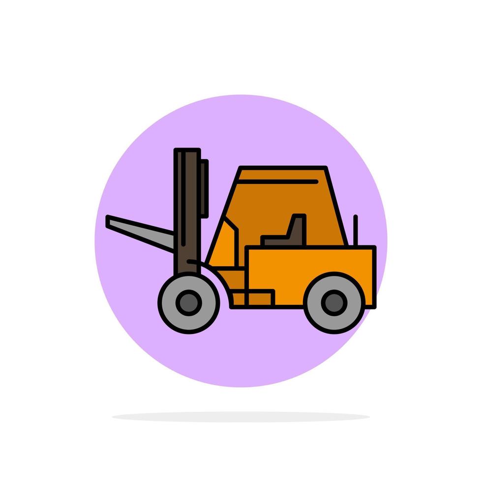 Lifter Lifting Truck Transport Abstract Circle Background Flat color Icon vector