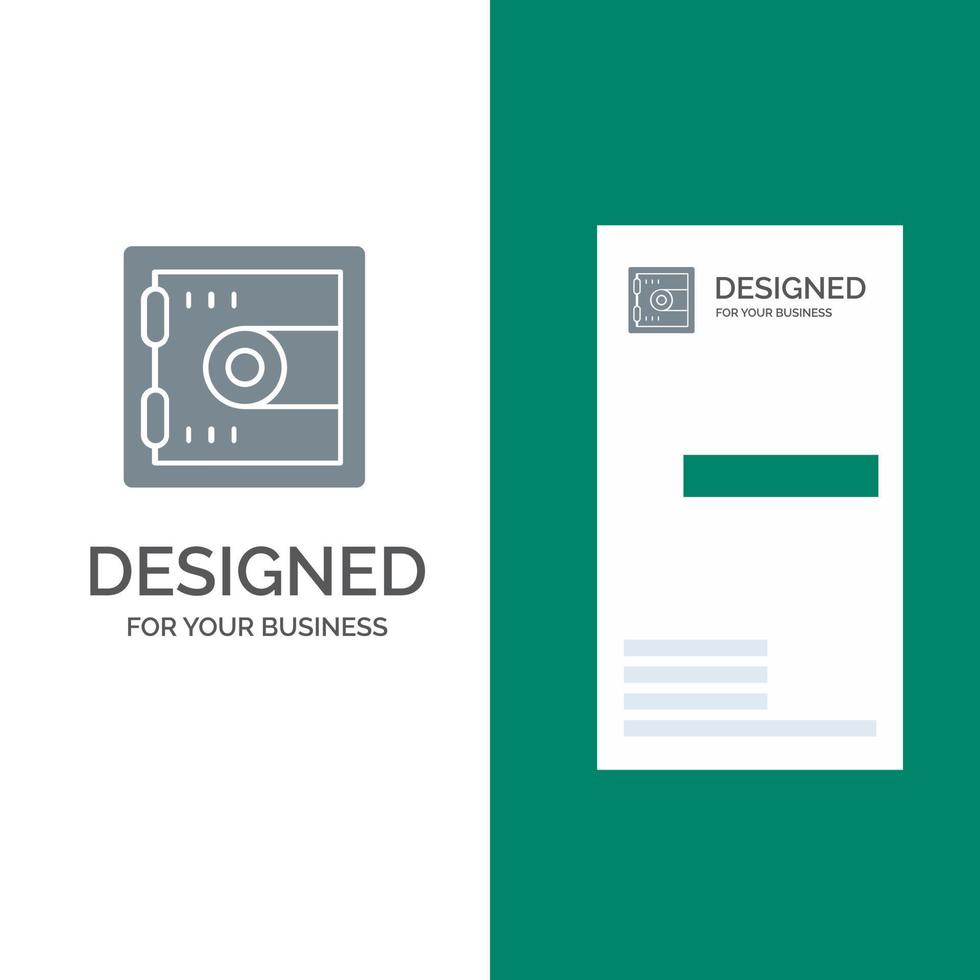 diseño de logotipo gris de motivación de bloqueo de casillero y plantilla de tarjeta de visita vector