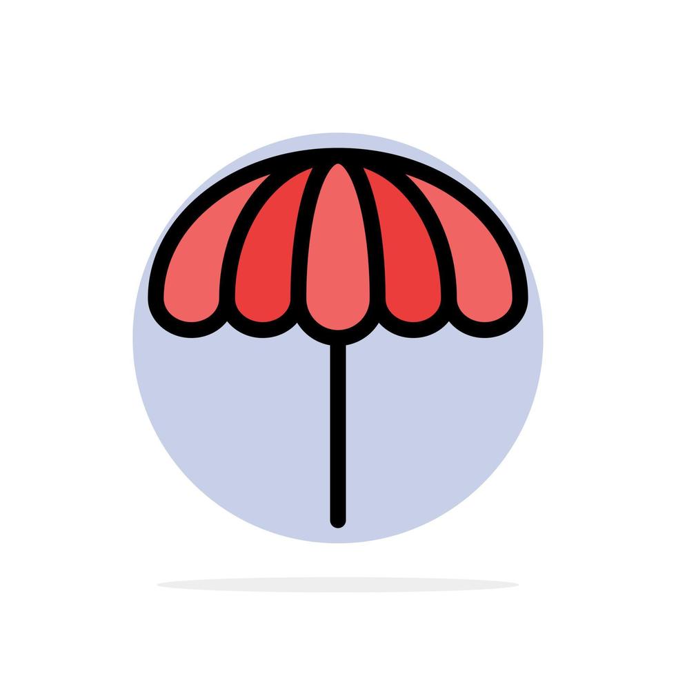 Beach Umbrella Weather Wet Abstract Circle Background Flat color Icon vector