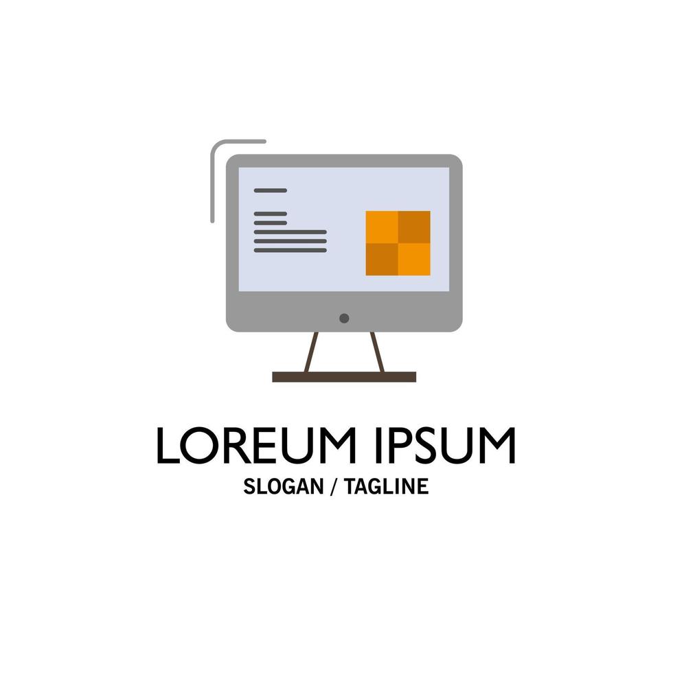 Computer Construction Repair Lcd Design Business Logo Template Flat Color vector