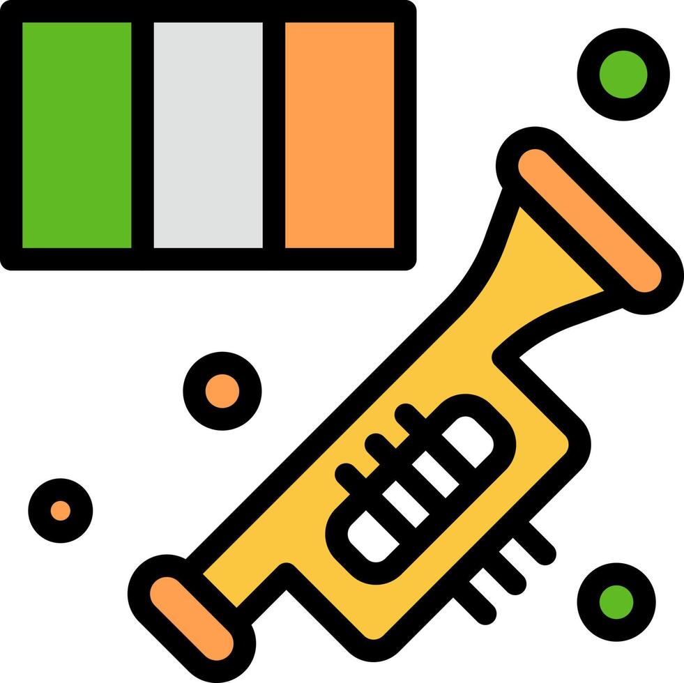 latón cuerno instrumento música trompeta empresa logotipo plantilla color plano vector