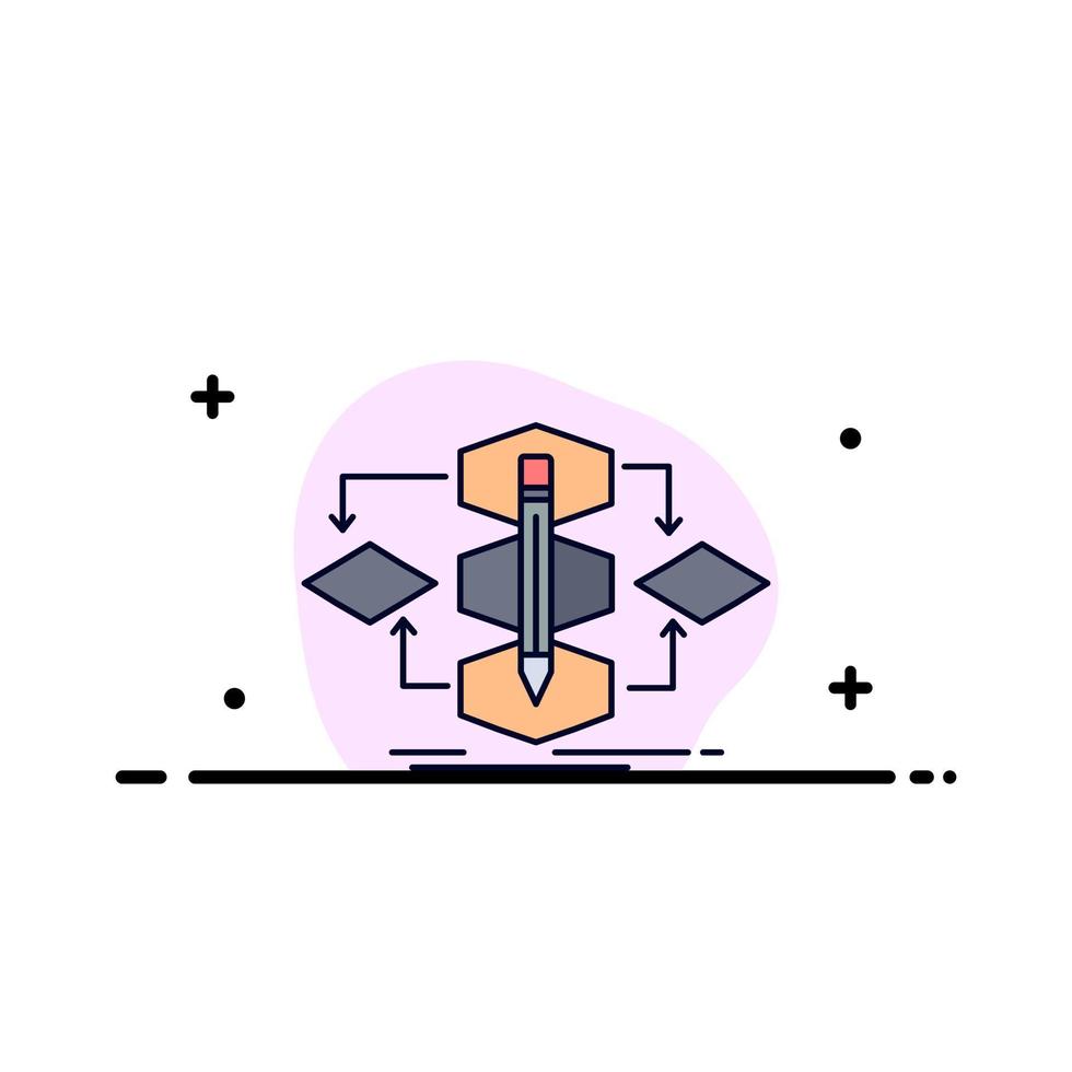 Algorithm design method model process Flat Color Icon Vector