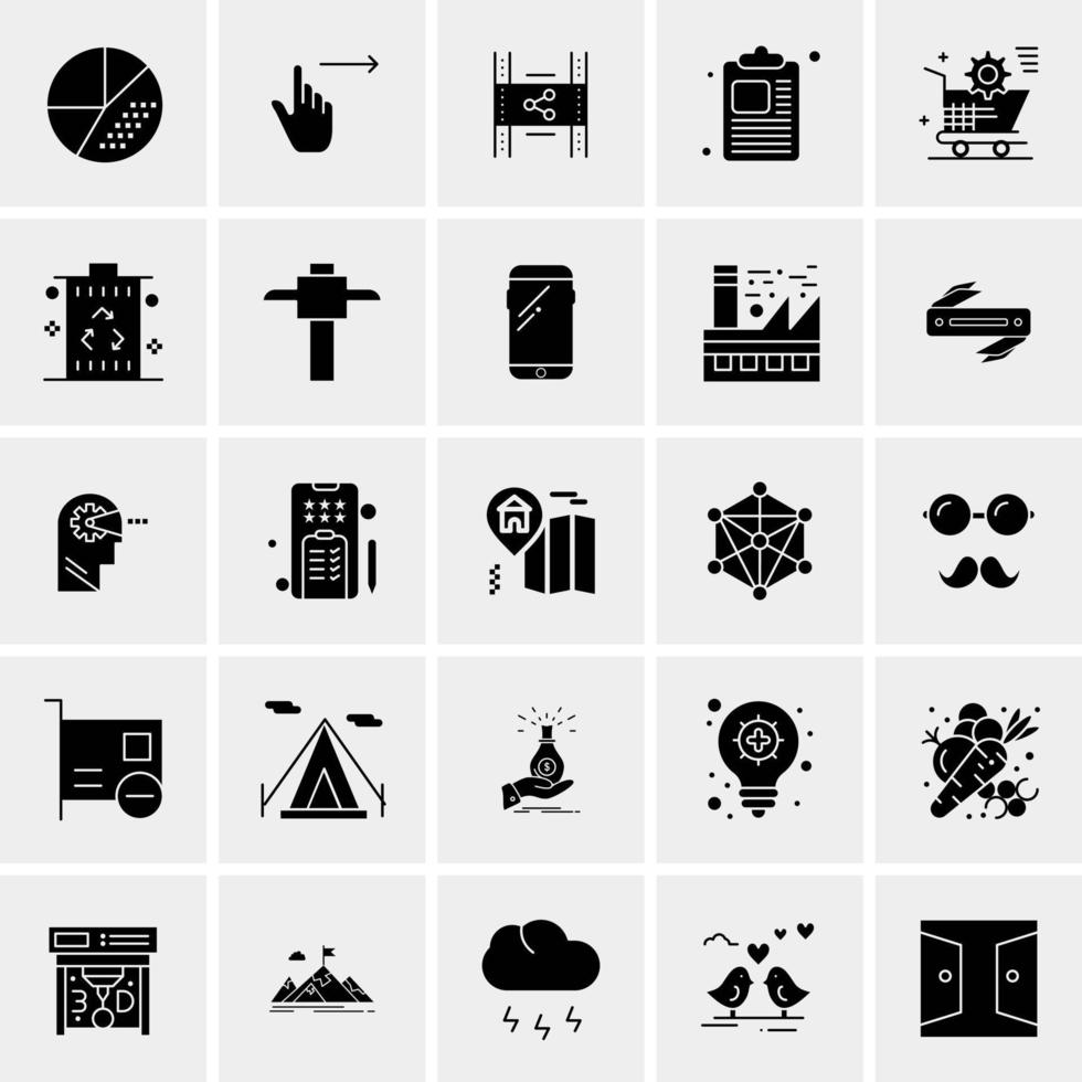 25 iconos de negocios universales vector ilustración de icono creativo para usar en proyectos relacionados con la web y dispositivos móviles