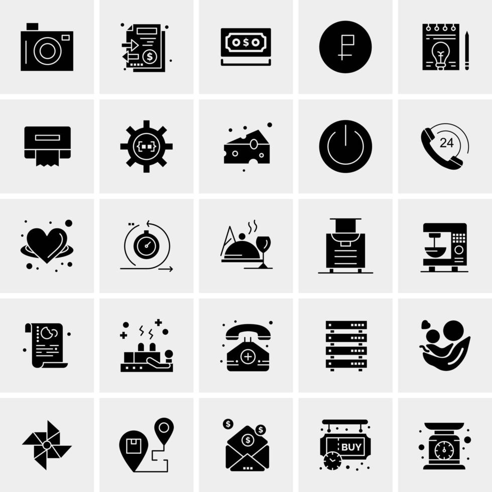 25 iconos de negocios universales vector ilustración de icono creativo para usar en proyectos relacionados con la web y dispositivos móviles