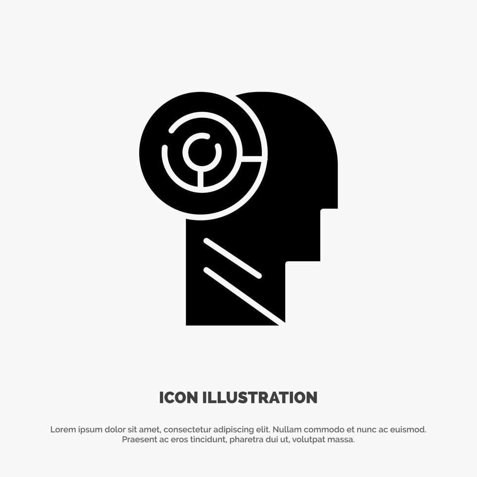 Head Games Mind Target solid Glyph Icon vector