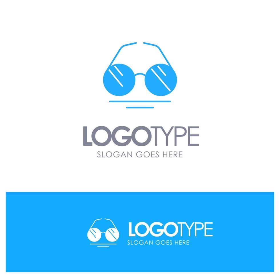 gafas ojo vista primavera azul sólido logotipo con lugar para eslogan vector