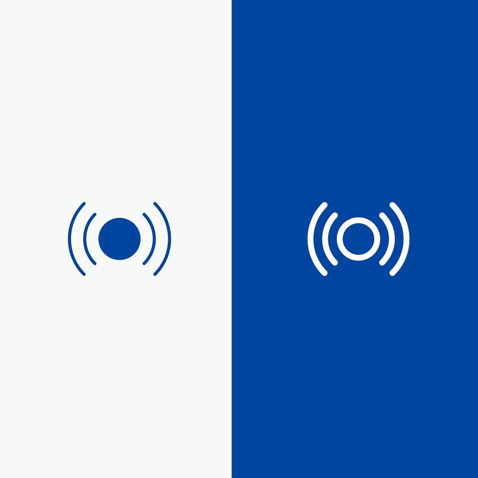Basic Essential Signal Ui Ux Line and Glyph Solid icon Blue banner Line and Glyph Solid icon Blue banner vector