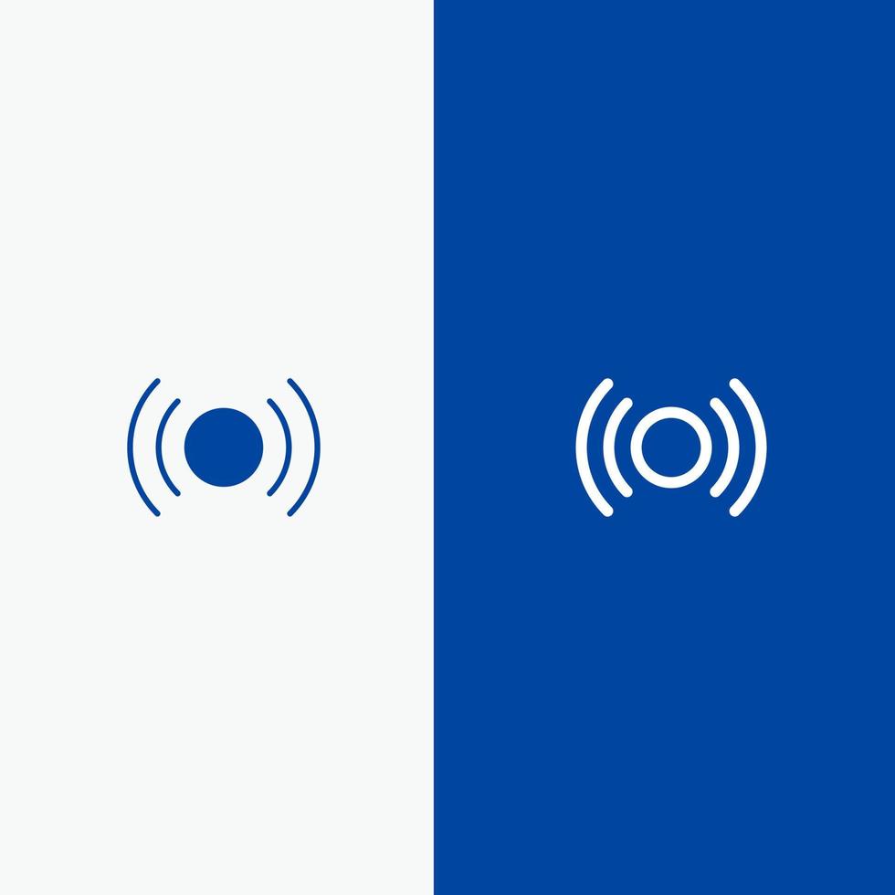 señal esencial básica ui ux línea y glifo icono sólido banner azul línea y glifo icono sólido banner azul vector