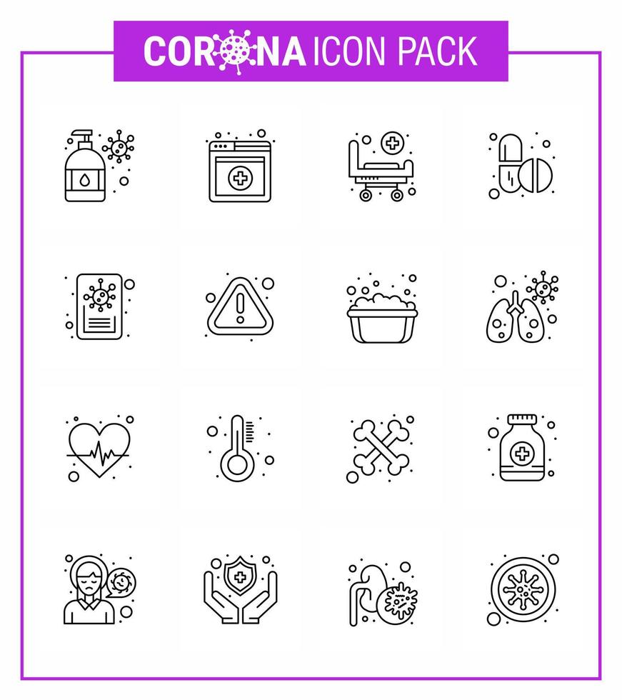 Coronavirus Prevention 25 icon Set Blue virus news bed capsule pills viral coronavirus 2019nov disease Vector Design Elements