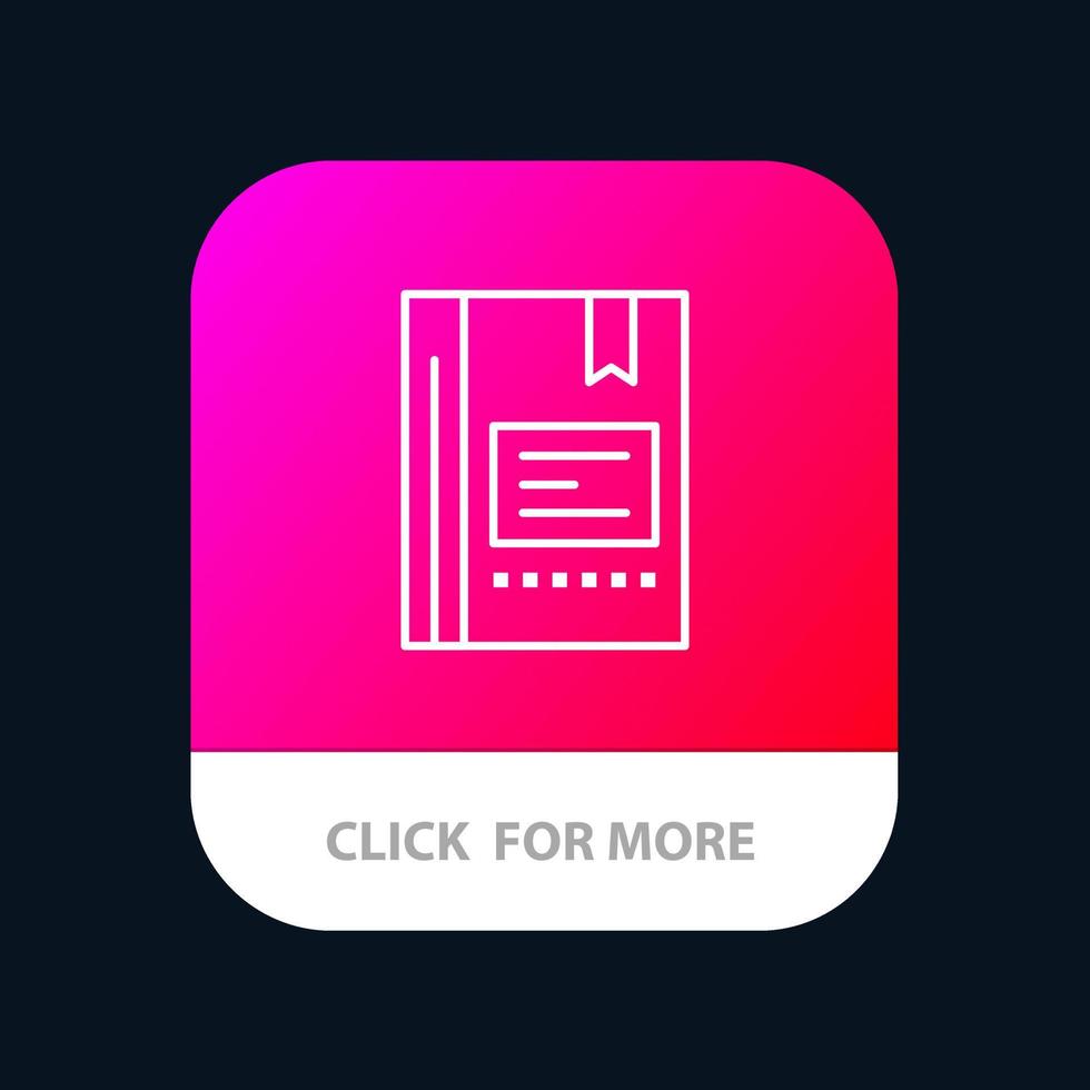 marcador libro educación favorito nota cuaderno lectura aplicación móvil botón android e ios versión de línea vector