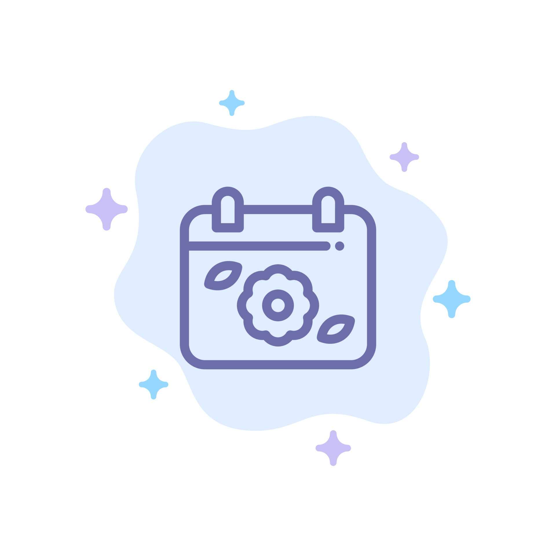 Calendar Flower Date Spring Blue Icon on Abstract Cloud Background 19109626 Vector Art at Vecteezy