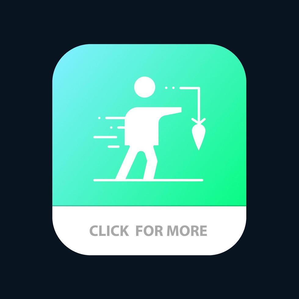 botón de aplicación móvil de objetivo falso extrínseco de negocio de aspiración versión de glifo de android e ios vector
